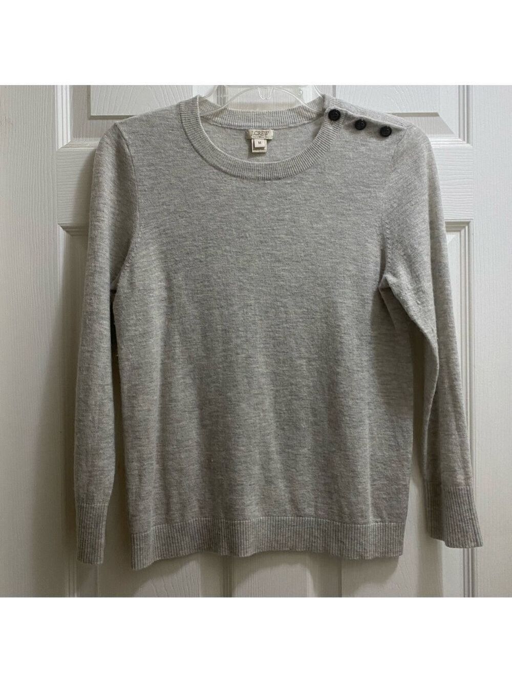 J. Crew Sweater Women’s Size Medium Gray Merino Wool Blend Sweater